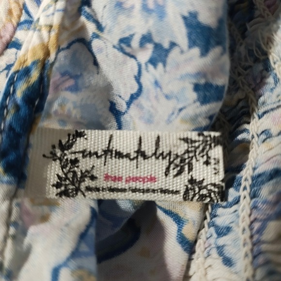Intimately Free People Forever Yours Dress Paisley Side Slit Blue Pink Fairy M - Picture 10 of 12